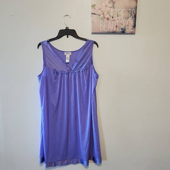 Vintage Vanity Fair Negligee Night Gown Large L Blue - Picture 1 of 4